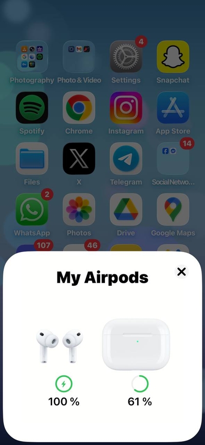 Dirisha ibukizi la Bluetooth la iPhone kwa AirPods