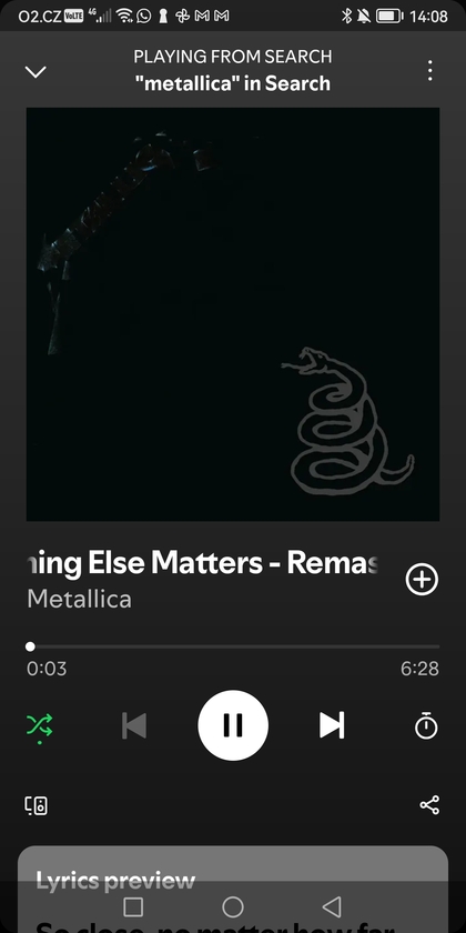 Muziki ukiendelea kuchezwa kwenye simu ya Android