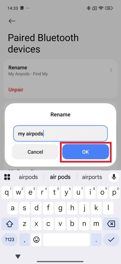 Kuhifadhi jina jipya la AirPods