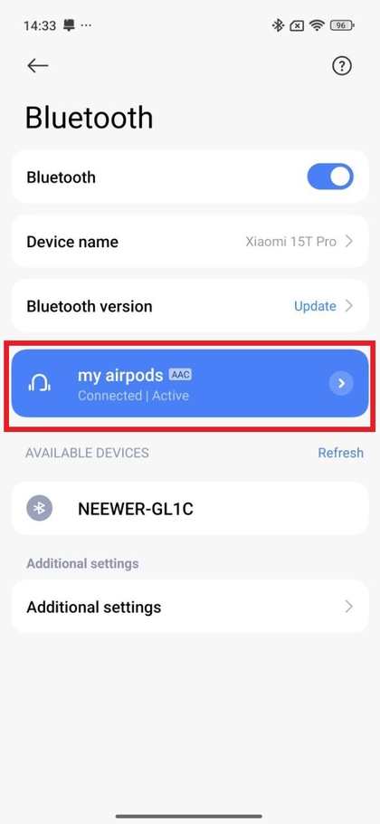 Kuchagua Apple AirPods Pro 3 kutoka kwenye orodha ya vifaa