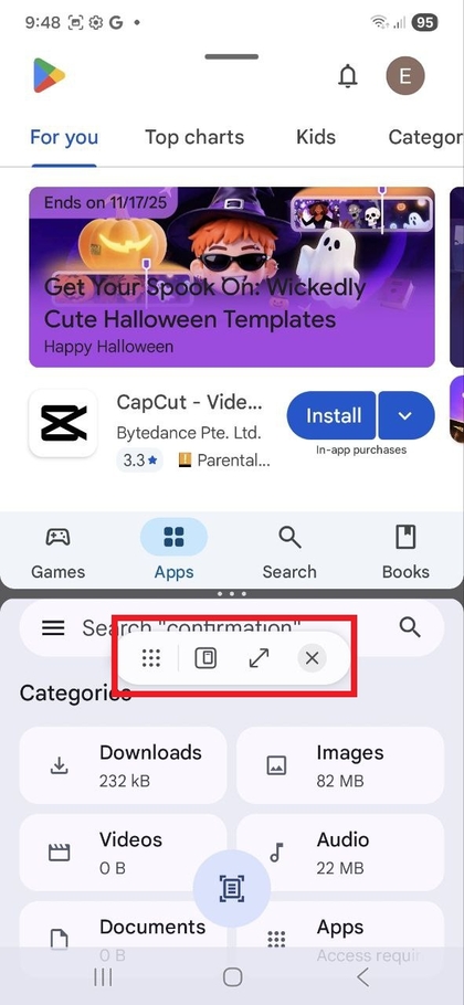 Ajustando janelas de aplicativos no modo de tela dividida