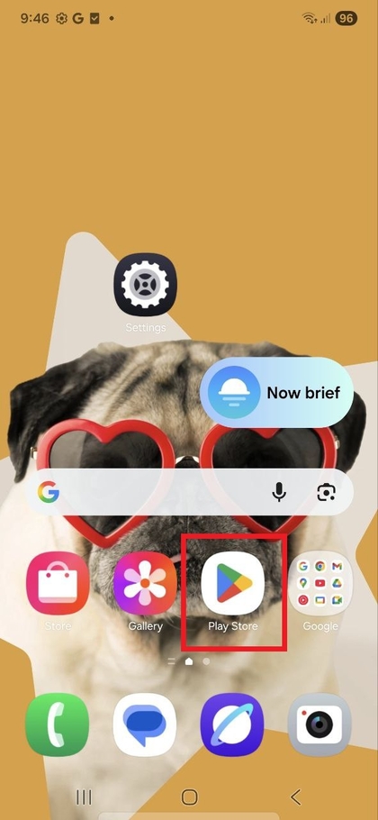 Abrindo a Play Store no Samsung Galaxy S25 FE