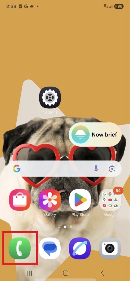 Opening the Phone app on Samsung Galaxy S25 FE