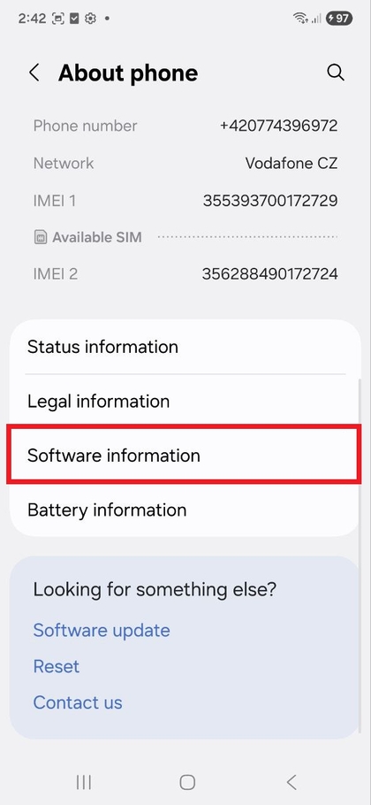 Accesso alle informazioni software