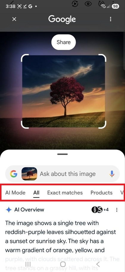 Using Circle search on Galaxy S25 FE