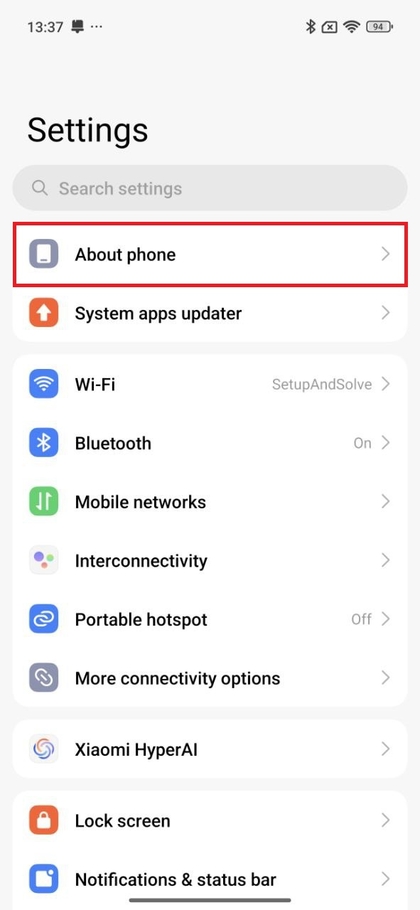Koraci za tvorničko resetiranje Xiaomi 15T Pro putem postavki