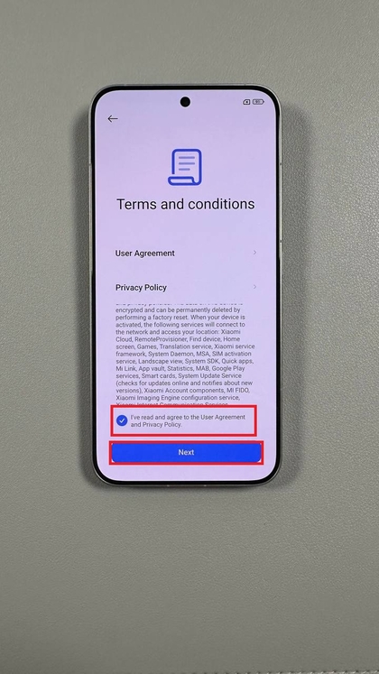 Termini e condizioni su Xiaomi 15T Pro