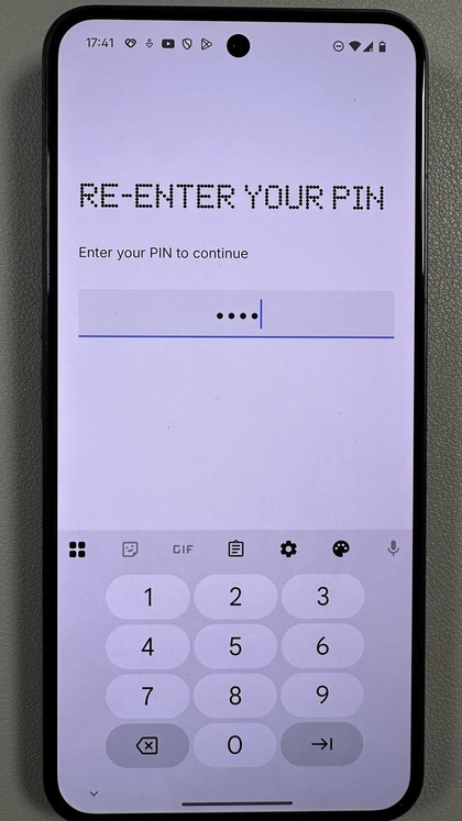 Captura de pantalla que muestra la solicitud para introducir el m&eacute;todo de bloqueo de pantalla