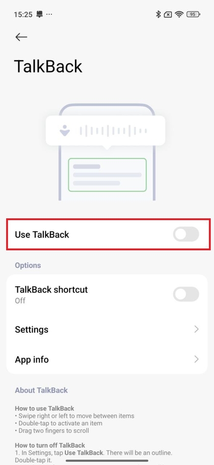 TalkBack-Schalter auf Xiaomi 15T Pro deaktivieren