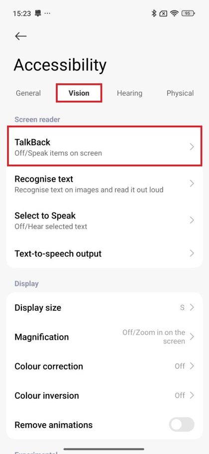 Option TalkBack auf Xiaomi 15T Pro aktivieren