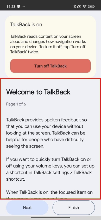 TalkBack-Tutorial auf Xiaomi 15T Pro