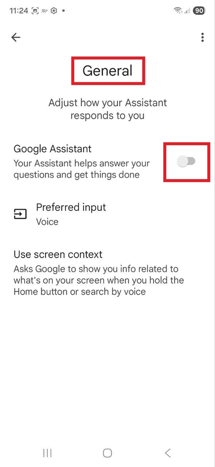 Samsung-да Google Assistant-ті өшіруге ауыстыру