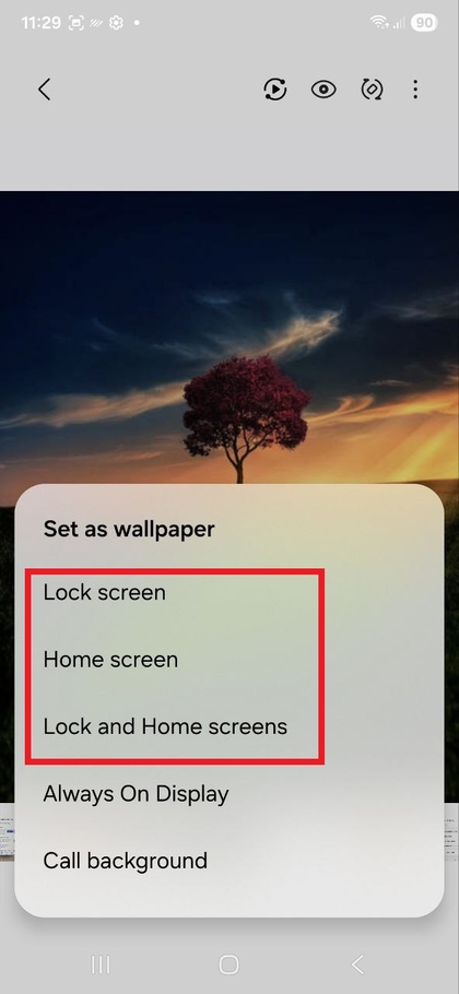 Confirmă setarea imaginii de fundal