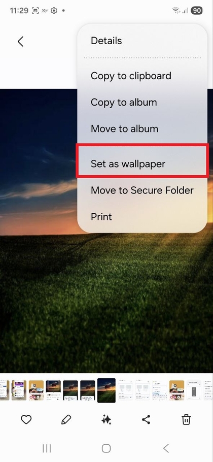 Opțiuni pentru setarea imaginii de fundal