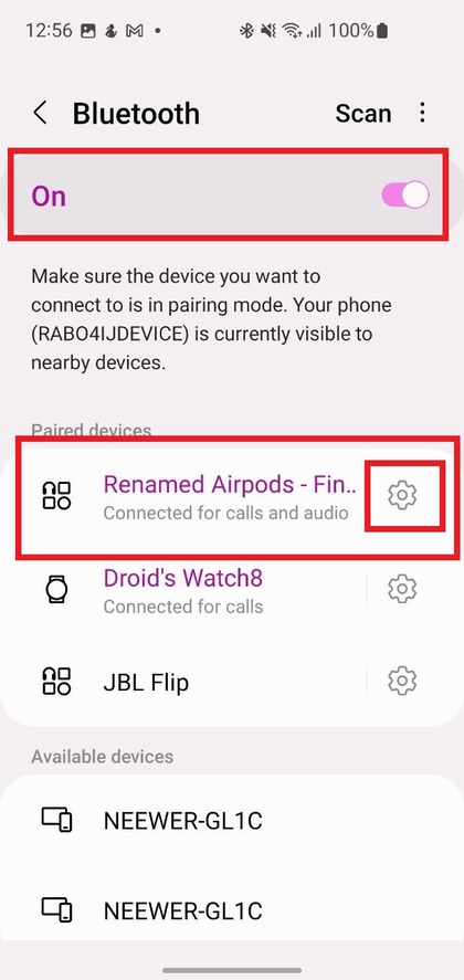 Android'de Bluetooth cihazları listesi