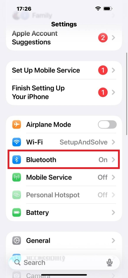 Acesse as configura&ccedil;&otilde;es de Bluetooth no iPhone