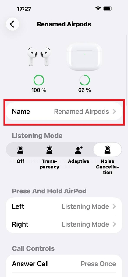 Confirme a mudan&ccedil;a de nome dos AirPods