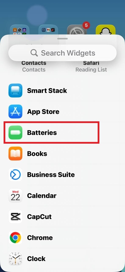 Izberite pripomoček za baterijo