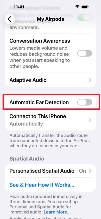 Indstilling for automatisk &oslash;redetektion
