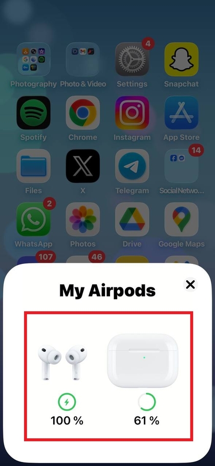 Ventana emergente de conexi&oacute;n en iPhone para AirPods