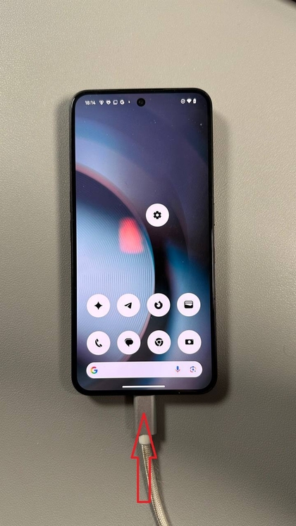 Connecting Phone with USB-C Cable