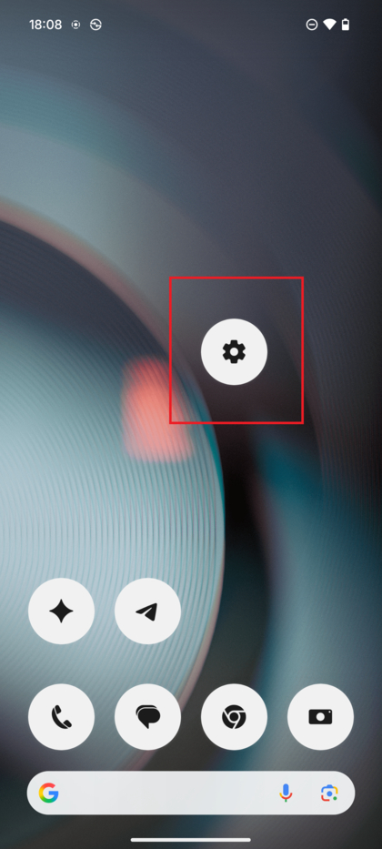 Das Symbol der 'Settings' (Einstellungen)-App auf einem Nothing Phone (3) Bildschirm.
