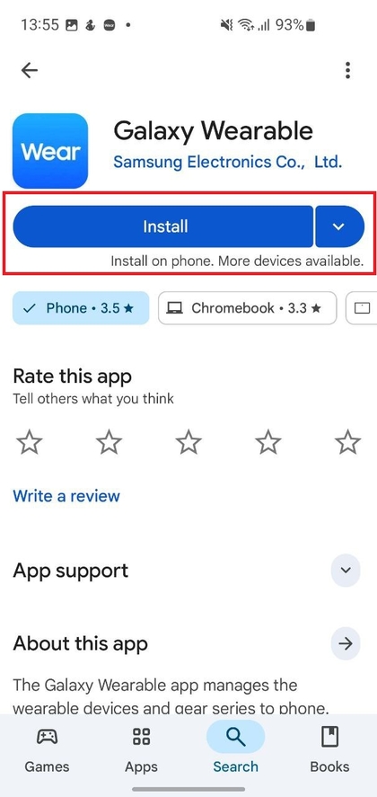 Instalar o Aplicativo Galaxy Wearable no Android