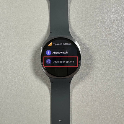 Izbornik Opcije za razvojne programere na Samsung Galaxy Watch 8 LTE