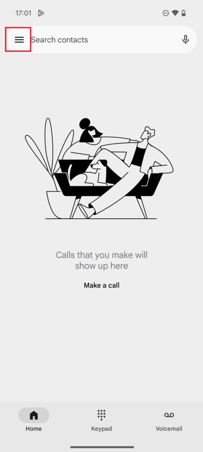 Ekrani i Numratorit t&euml; Nothing Phone (3) me ikon&euml;n e menys&euml; t&euml; theksuar.