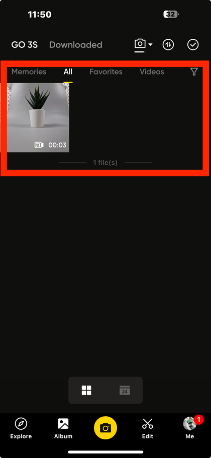A rever as filmagens capturadas na aplica&ccedil;&atilde;o Insta360