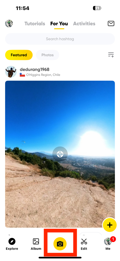 A ver o &iacute;cone da c&acirc;mara da Insta360 GO 3S