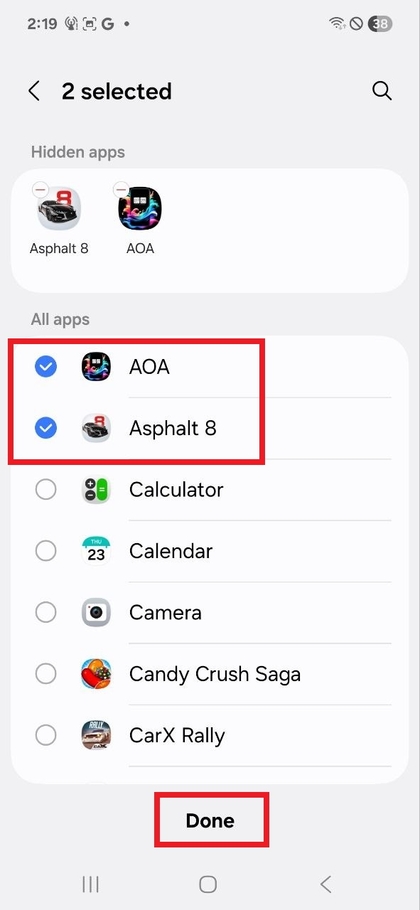 V&yacute;ber aplik&aacute;ci&iacute; na skrytie
