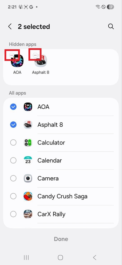 Zobrazenie aplik&aacute;ci&iacute; pomocou ikony m&iacute;nus