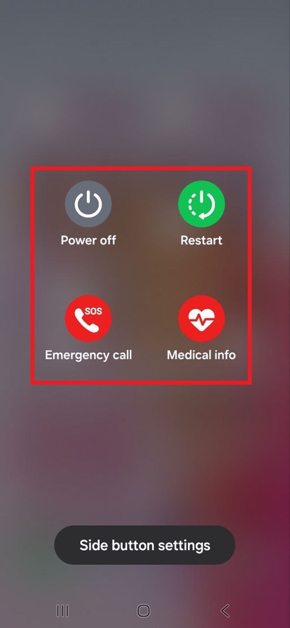 Menu di spegnimento sul Samsung Galaxy A17 5G