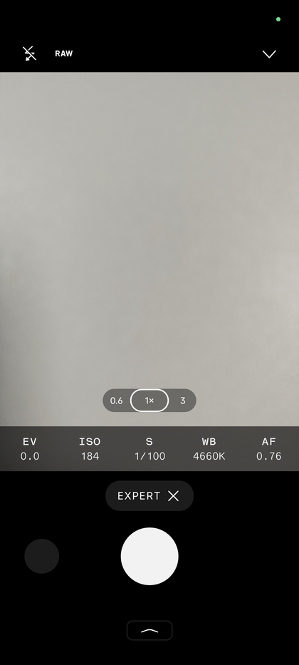 Nothing Phone (3) camera interface in Expert Mode.