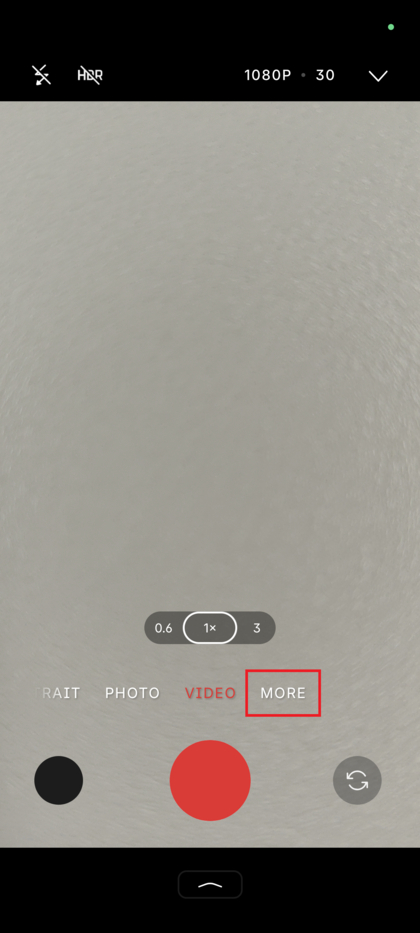 Nothing Phone (3) camera interface with the More option highlighted.