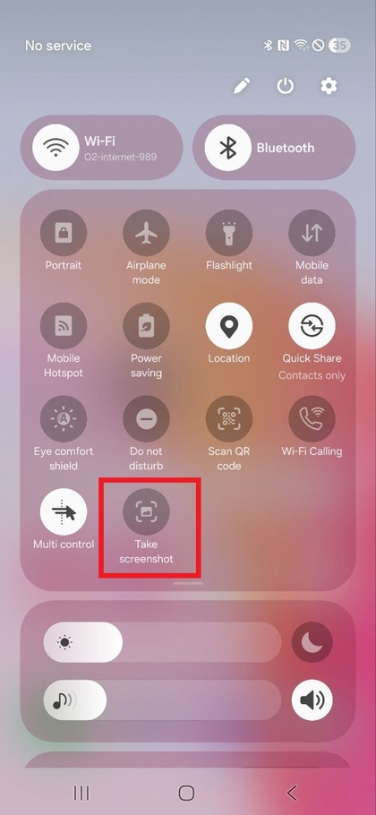 Met&oacute;da sn&iacute;mky obrazovky pomocou panela upozornen&iacute;