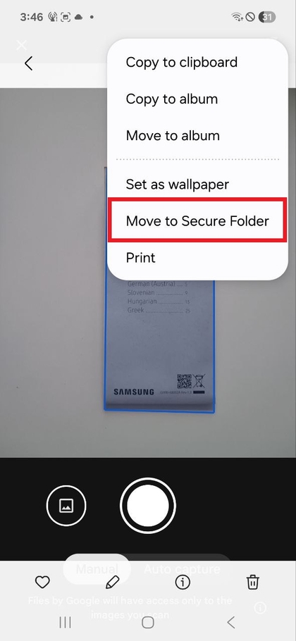 Možnosť presun&uacute;ť do zabezpečen&eacute;ho priečinka