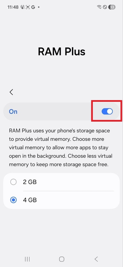 Prep&iacute;nač nastaven&iacute; RAM Plus