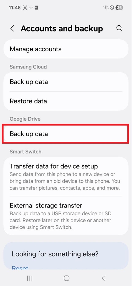 Opsioni i kopjimit rezerv&euml; t&euml; Google Drive