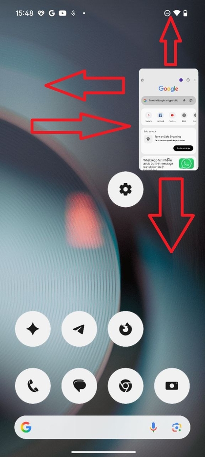 Arrastrando una ventana flotante en Nothing Phone 3