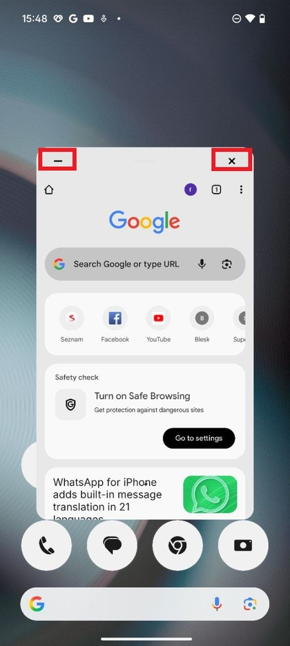 Redimensionando una ventana flotante en Nothing Phone 3