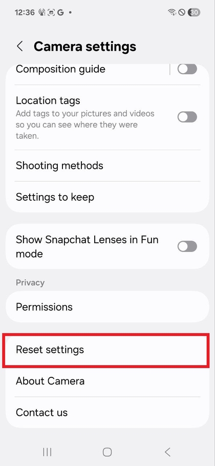 Opsioni i rivendosjes s&euml; cil&euml;simeve n&euml; cil&euml;simet e kamer&euml;s n&euml; Samsung Galaxy A17 5G