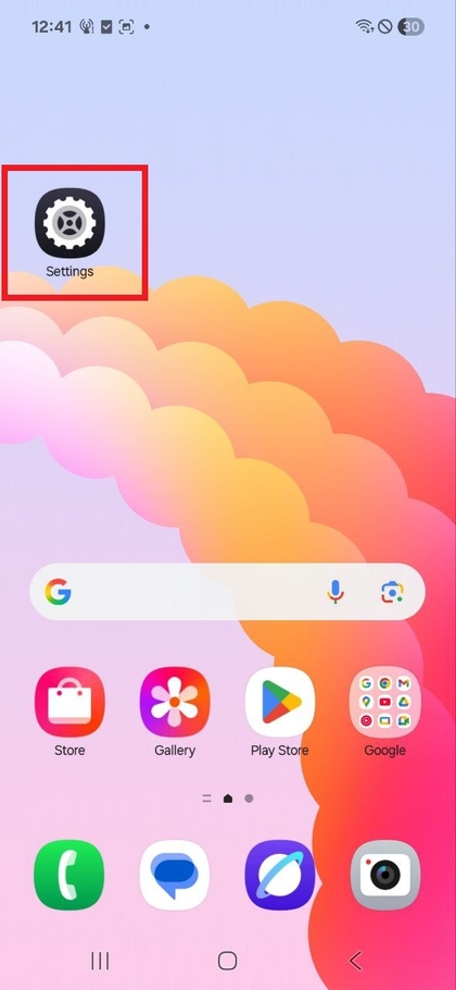 Icono de la aplicaci&oacute;n de ajustes del Samsung Galaxy A17 5G