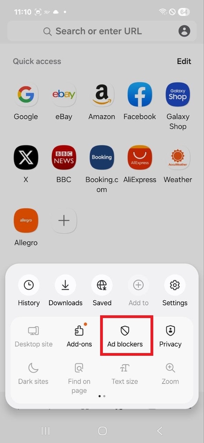 Nab&iacute;dka Samsung Internet