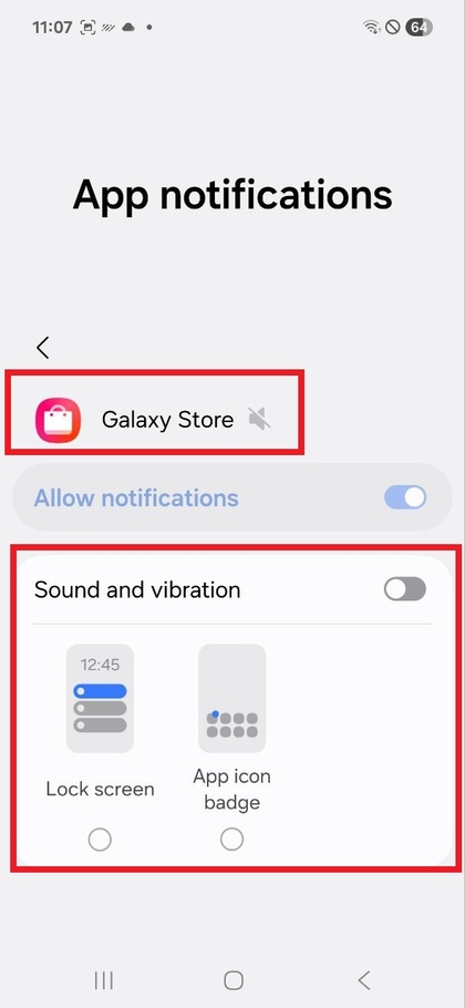Přepnut&iacute; ozn&aacute;men&iacute; pro Galaxy Store