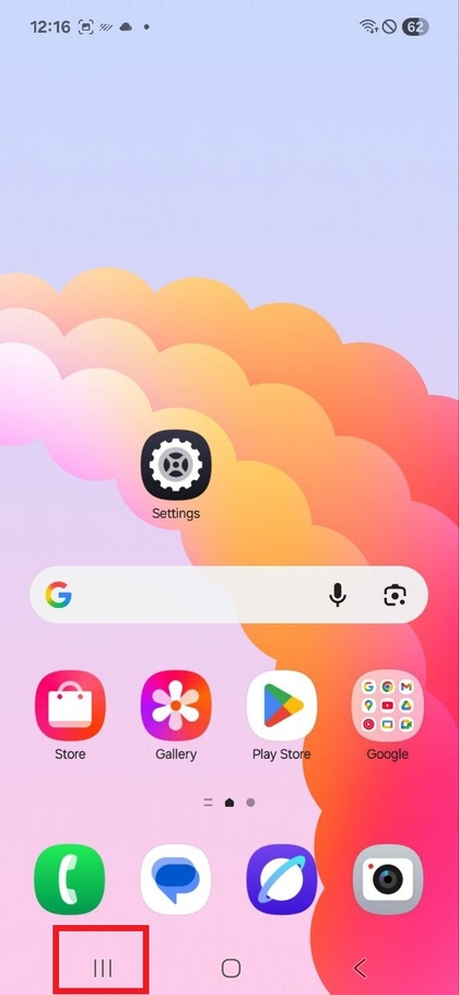 Bot&oacute;n de aplicaciones recientes en el Samsung Galaxy A17 5G