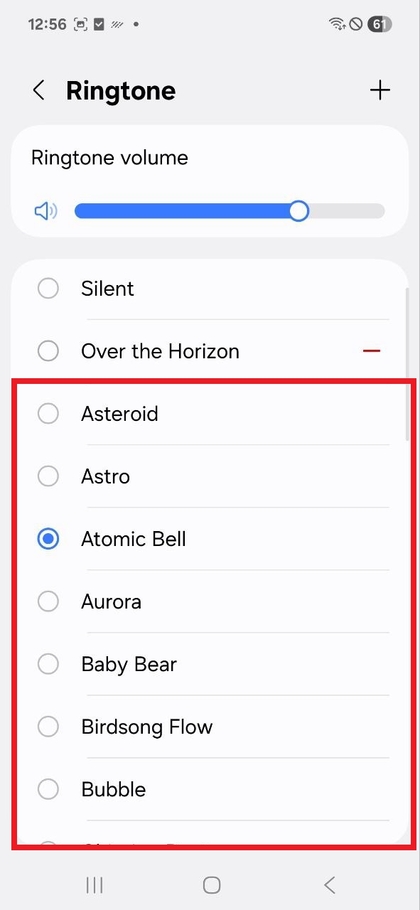Reverting to a previous ringtone option