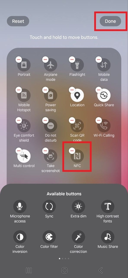 Samsung Galaxy A17 5G qurilmasida Tezkor sozlamalarni (Quick Settings) tahrirlash aks etgan