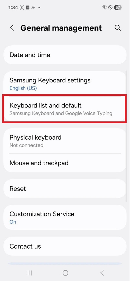 Možnosť zoznamu a predvolenej kl&aacute;vesnice Samsung Galaxy A17 5G